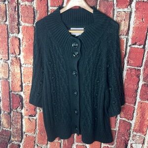 Needleworks Vintage dark green chunky cozy women’s cardigan size 14/16